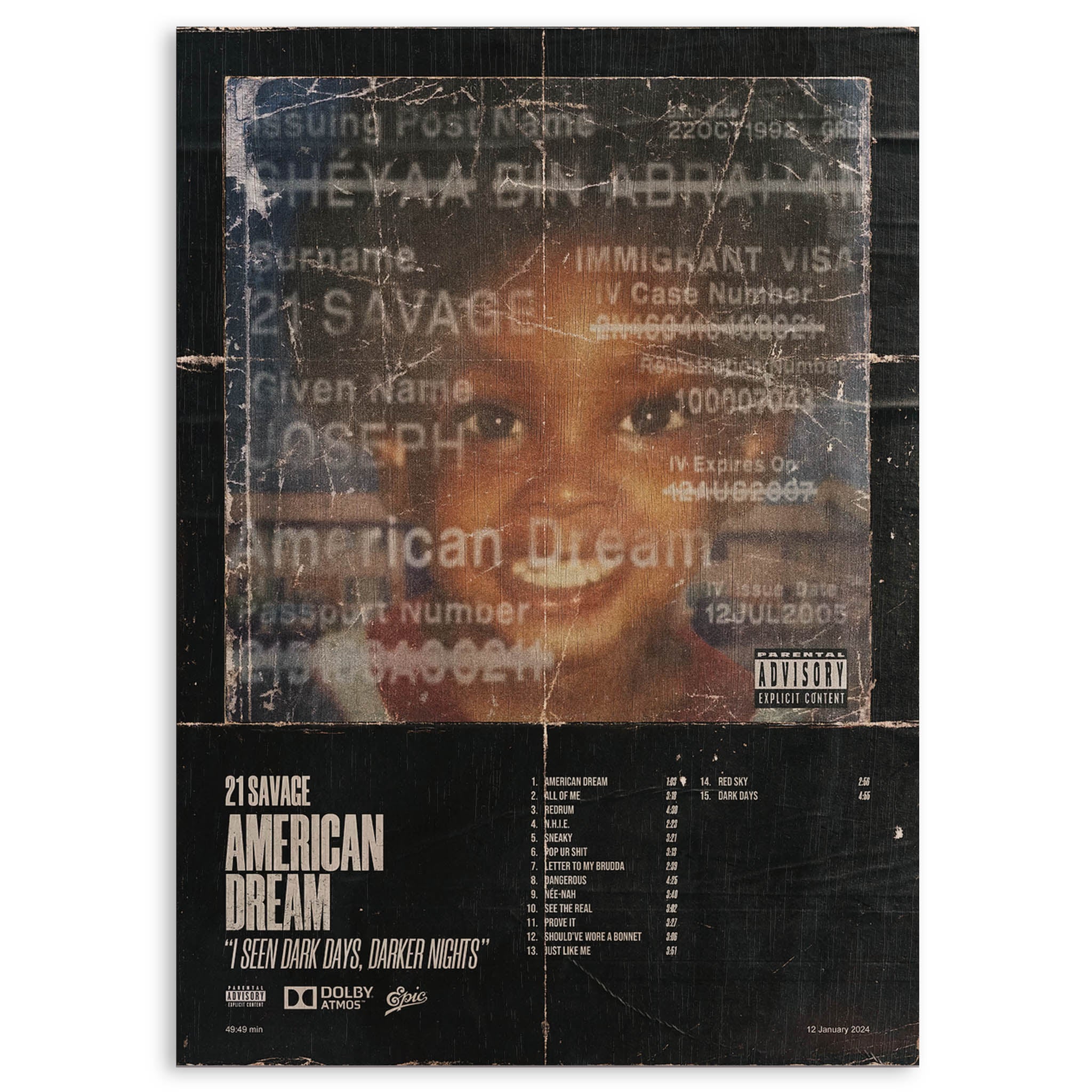 21 Savage Wood Print by OnWood Australia