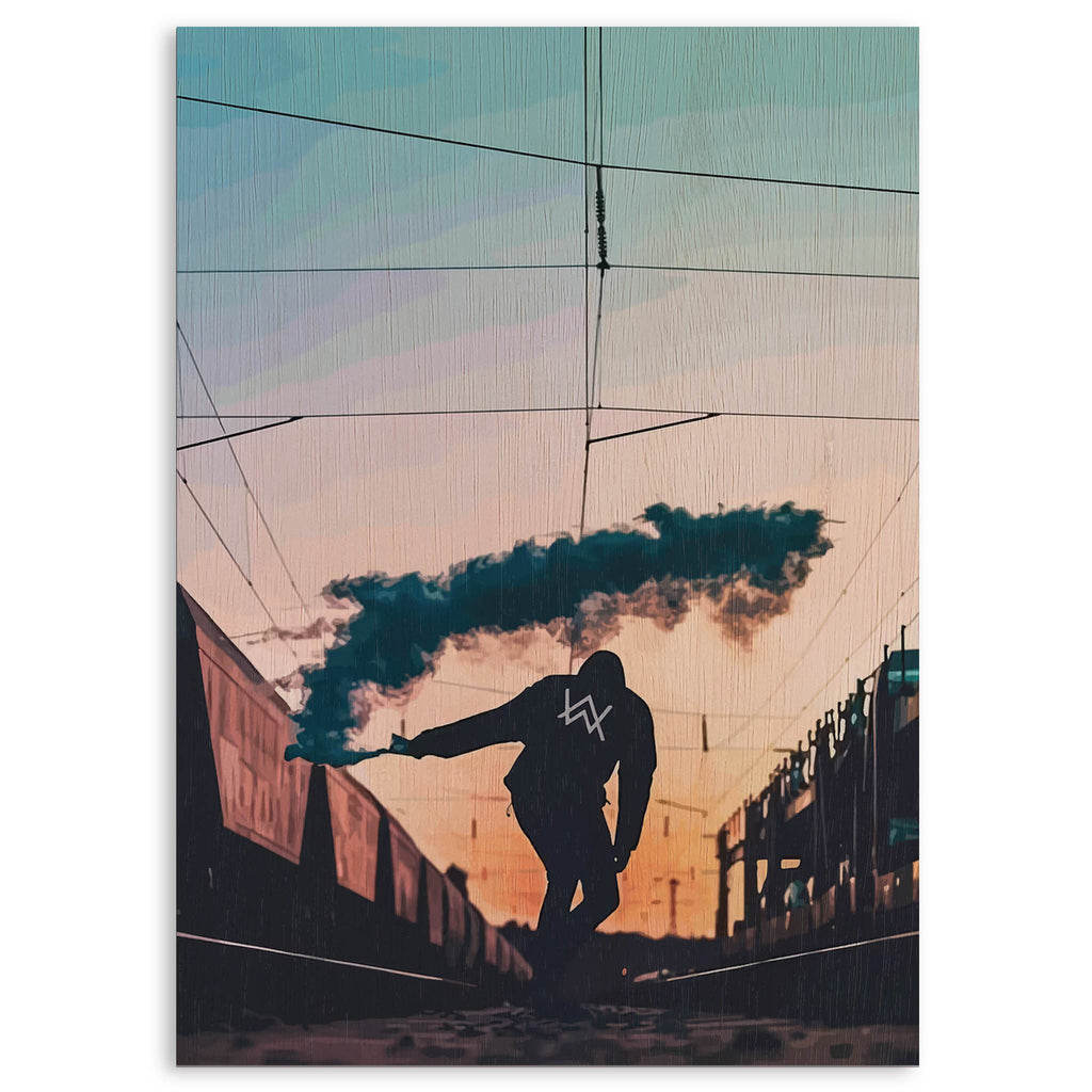 Alan Walker Wood Print by OnWood Australia