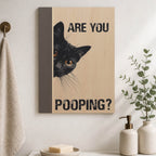 Are You Pooping Cat Wood Print by OnWood Australia
