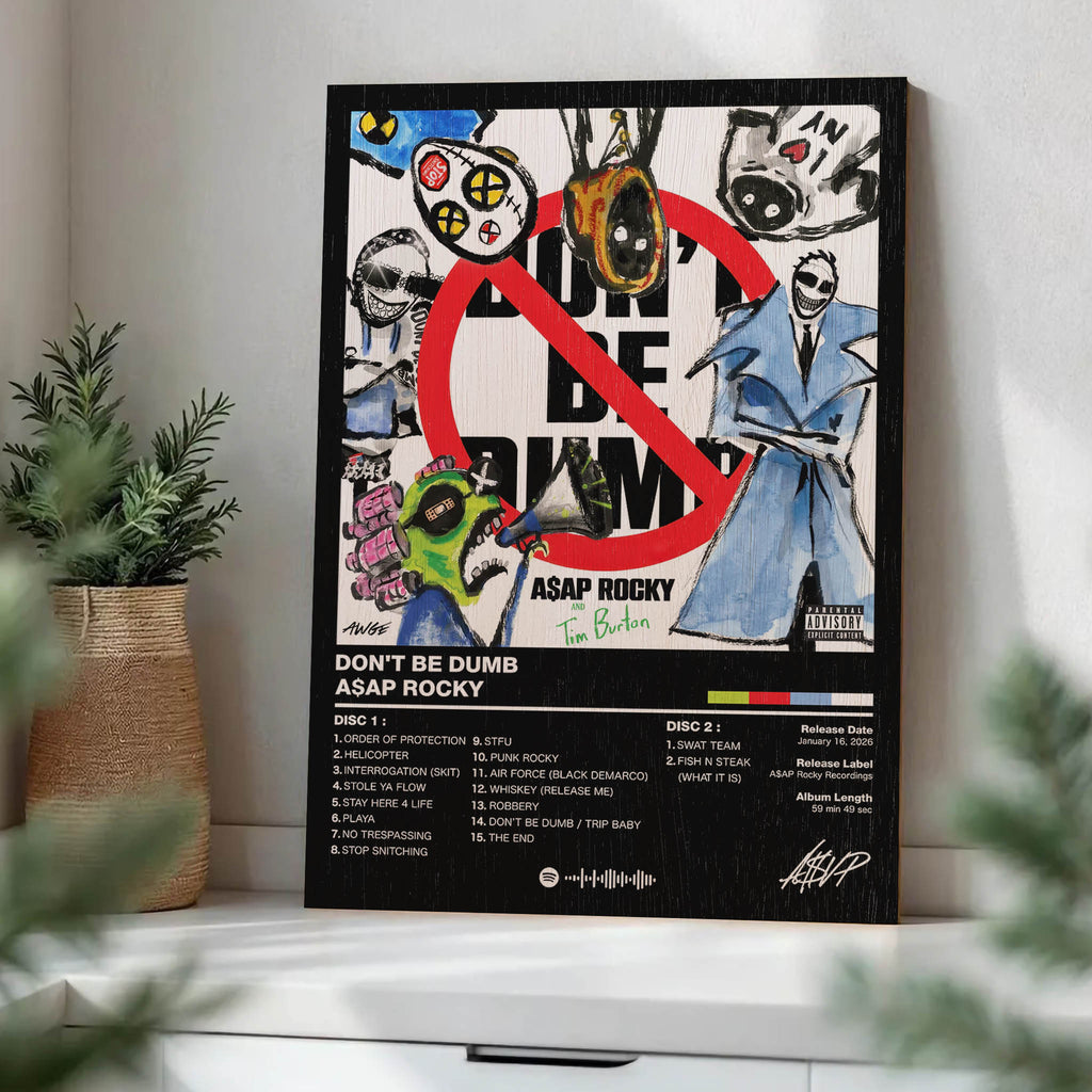 Asap Rocky Dont Be Dumb Wood Print by OnWood Australia