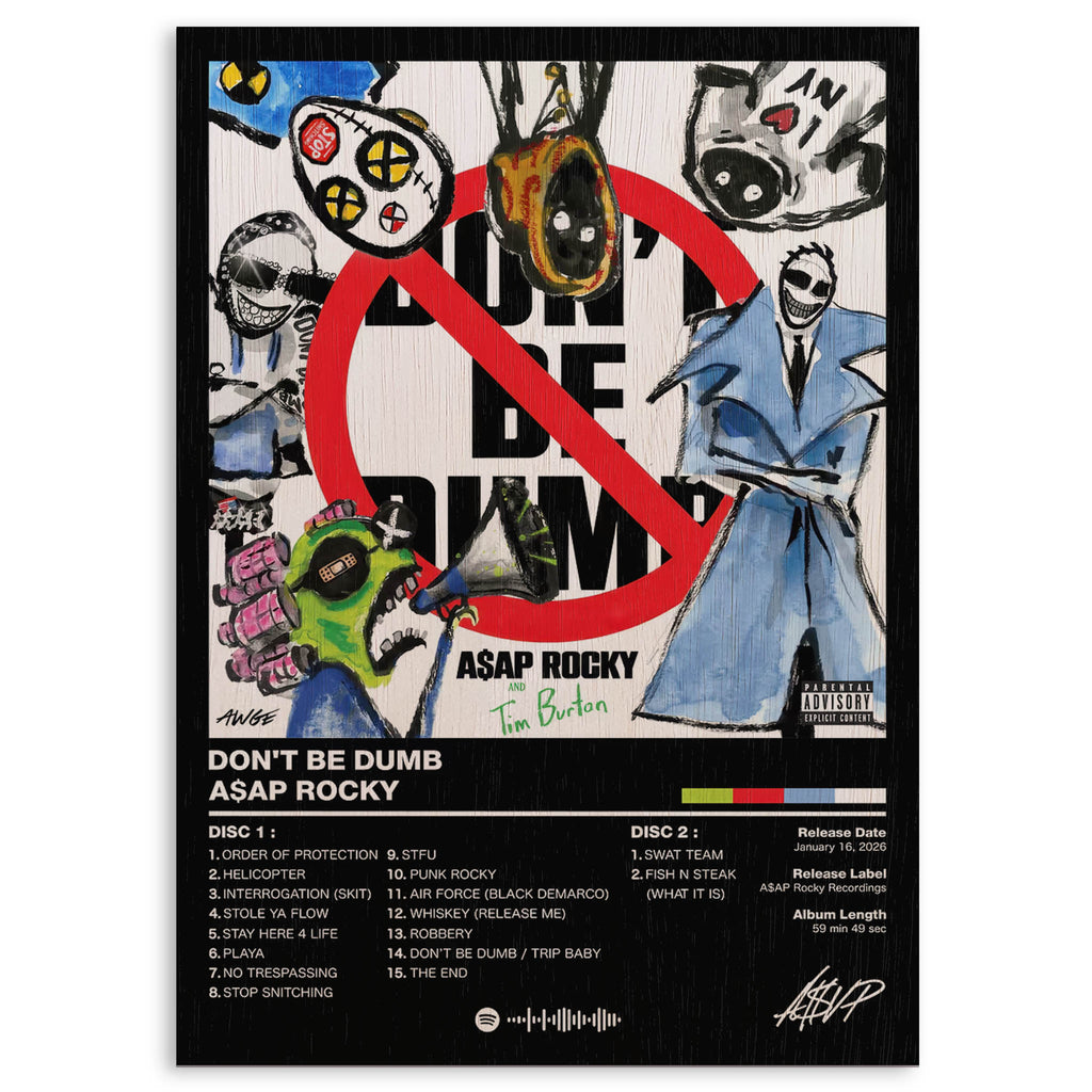 Asap Rocky Dont Be Dumb Wood Print by OnWood Australia