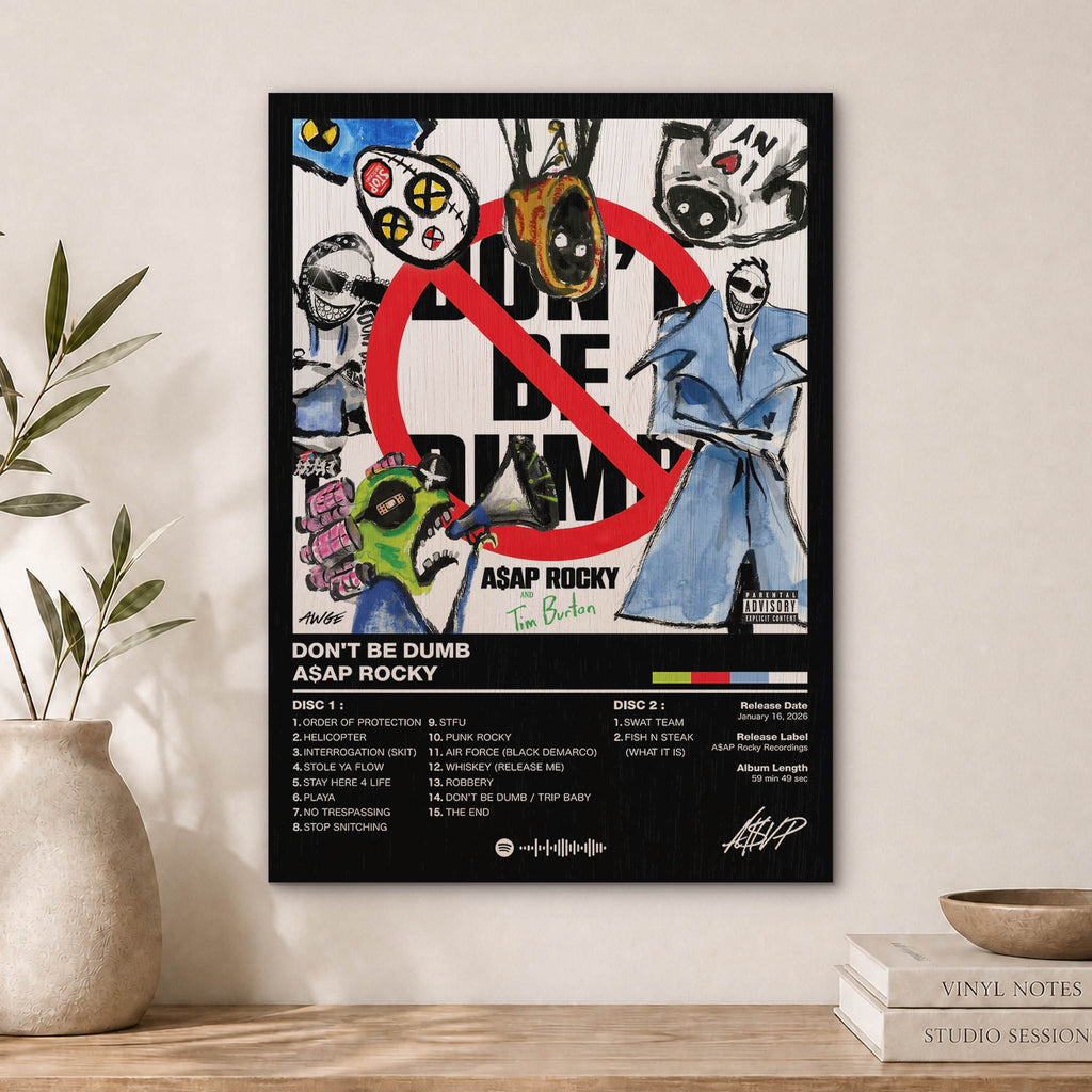 Asap Rocky Dont Be Dumb Wood Print by OnWood Australia