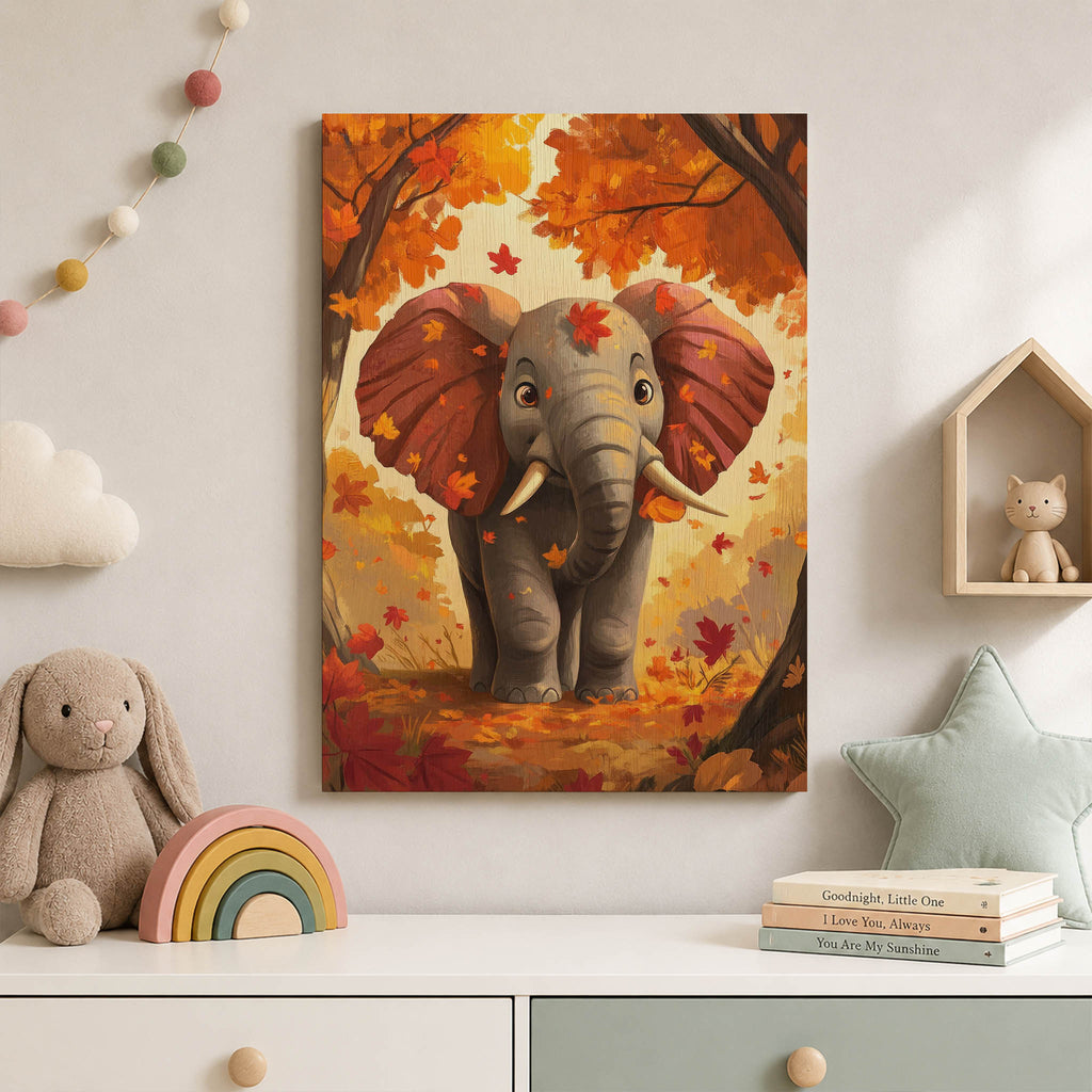 Autumn Elephant Wood Print by OnWood Australia