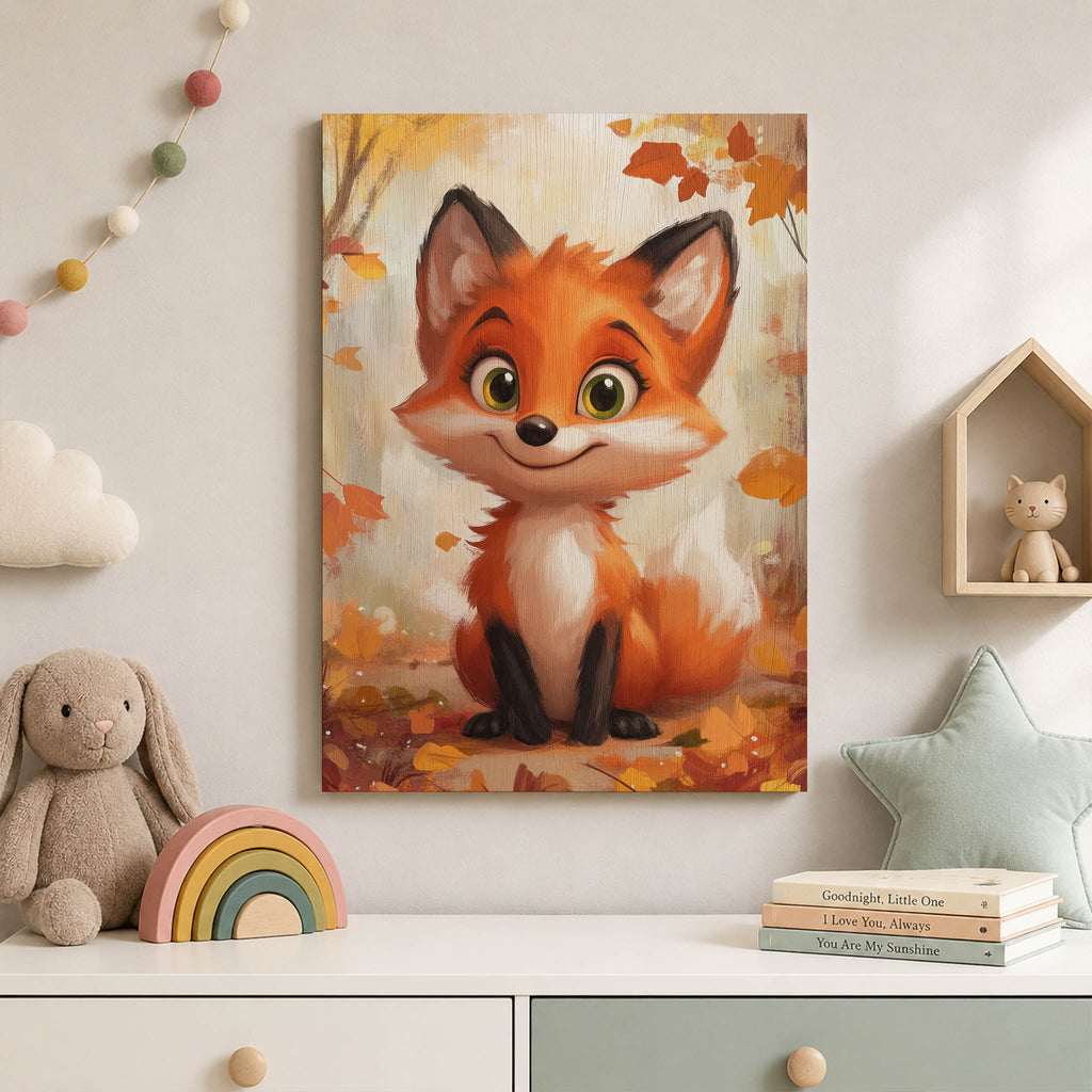 Autumn Fox Wood Print by OnWood Australia