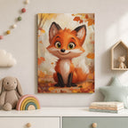 Autumn Fox Wood Print by OnWood Australia