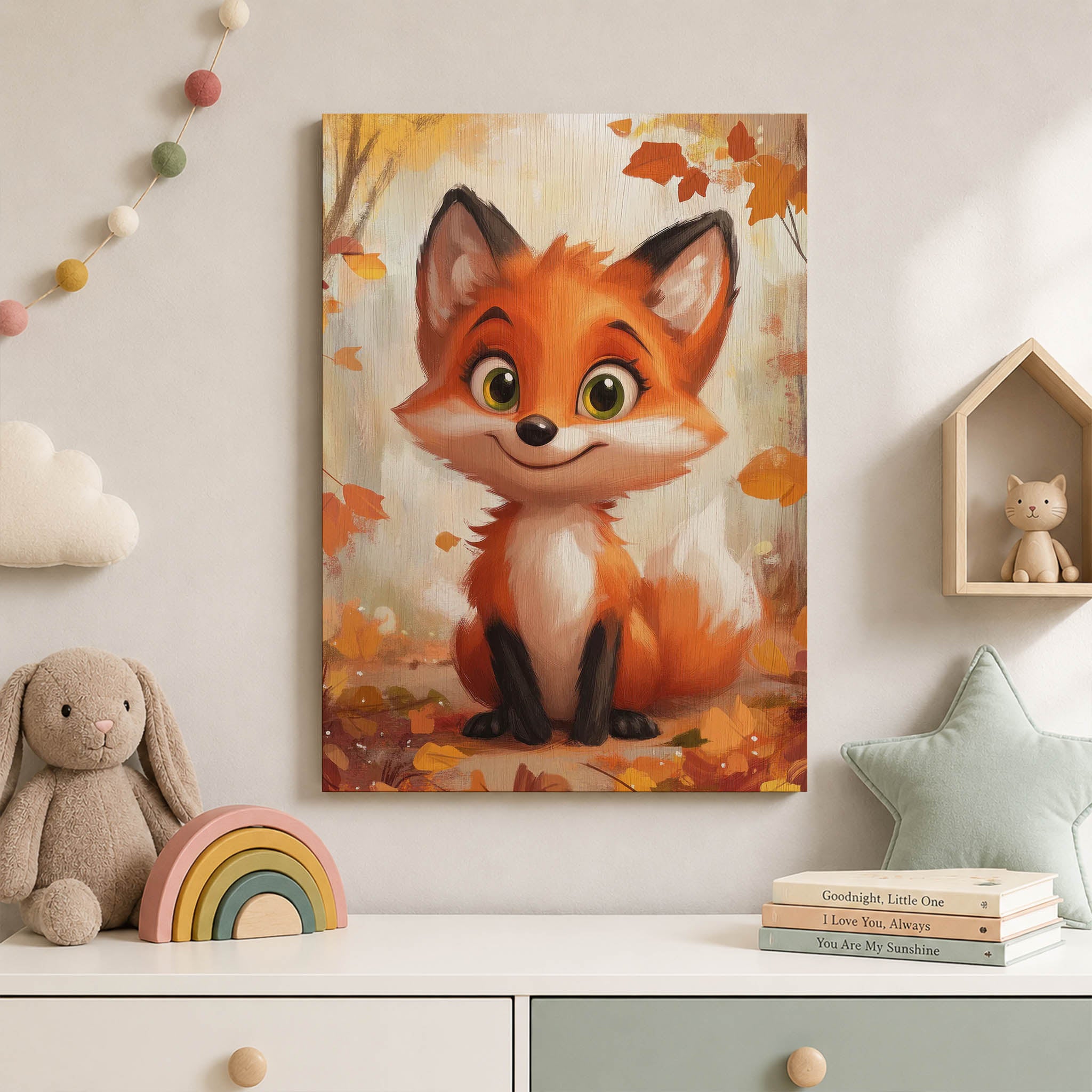 Autumn Fox Wood Print by OnWood Australia