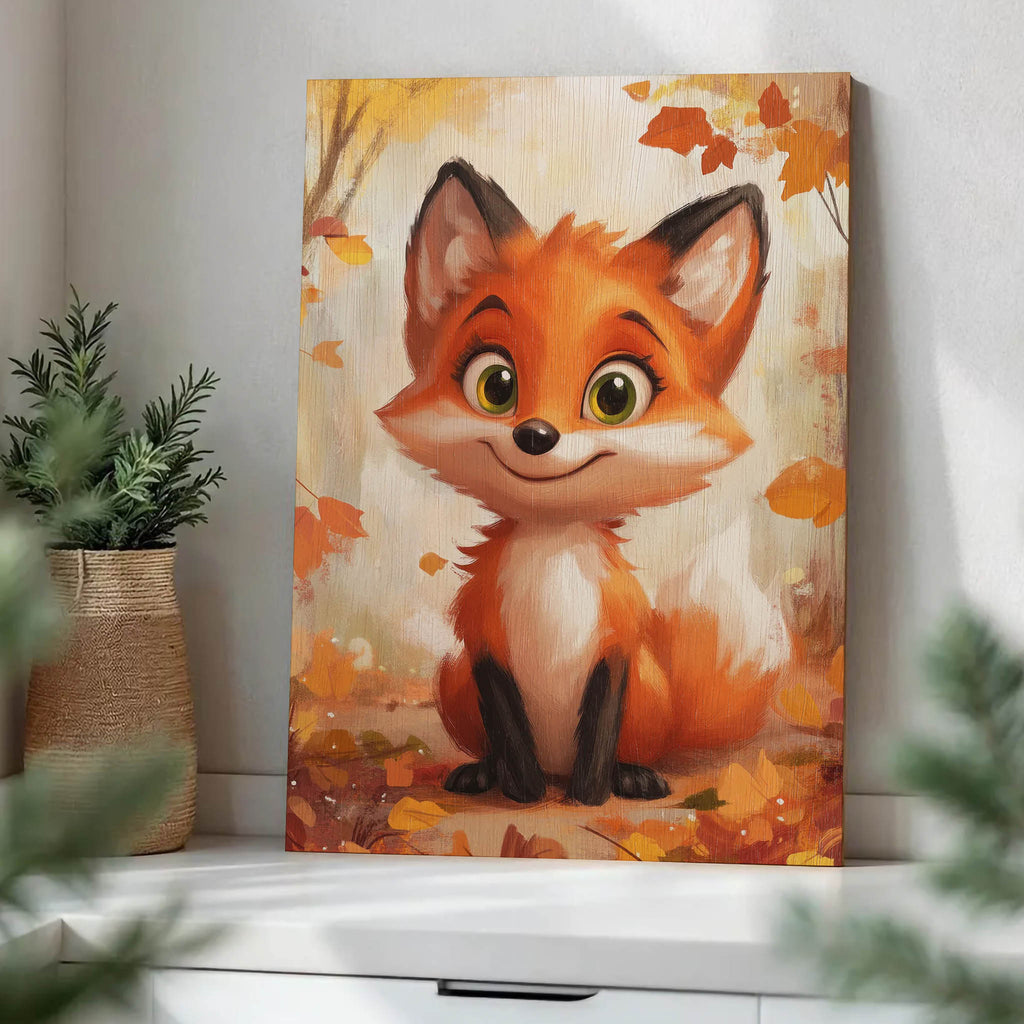 Autumn Fox Wood Print by OnWood Australia