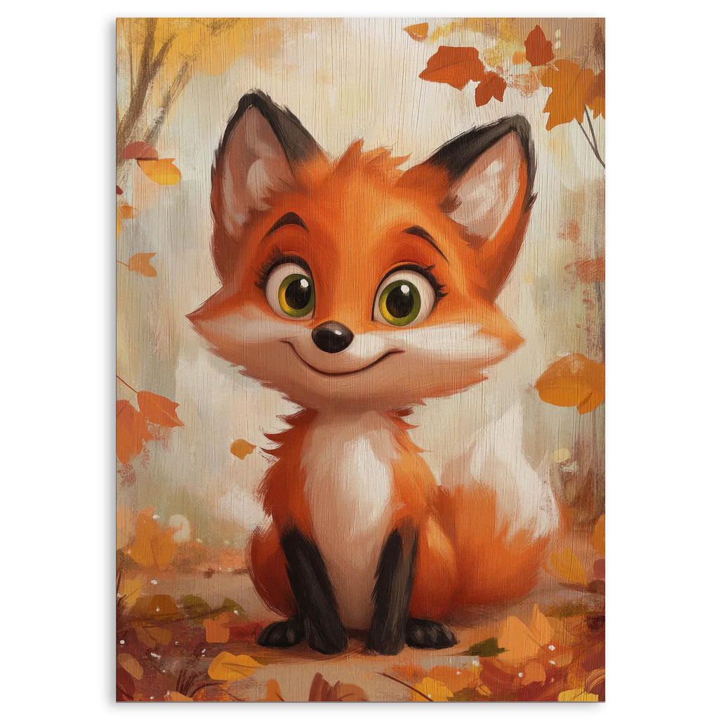 Autumn Fox Wood Print by OnWood Australia