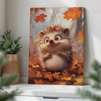 Autumn Hedgehog Wood Print by OnWood Australia