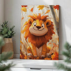 Autumn Lion Wood Print by OnWood Australia