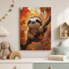 Autumn Sloth Wood Print by OnWood Australia