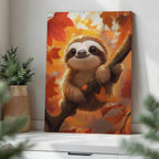 Autumn Sloth Wood Print by OnWood Australia