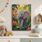 Baby Elephant Wood Print by OnWood Australia