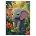Baby Elephant Wood Print by OnWood Australia