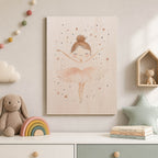 Ballet Ballerina with Stars Wood Print by OnWood Australia