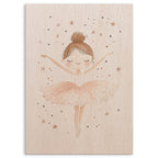 Ballet Ballerina with Stars Wood Print by OnWood Australia