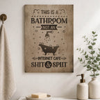 Bathroom Not Internet Cafe Wood Print by OnWood Australia