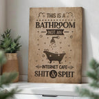 Bathroom Not Internet Cafe Wood Print by OnWood Australia