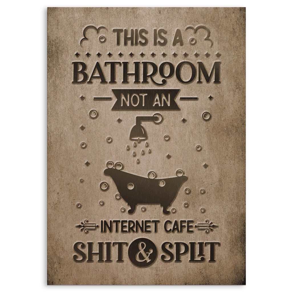 Bathroom Not Internet Cafe Wood Print by OnWood Australia