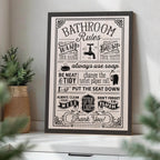 Bathroom Rules Wood Print by OnWood Australia