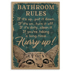 Bathroom Rules Wood Print by OnWood Australia