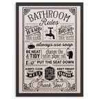 Bathroom Rules Wood Print by OnWood Australia