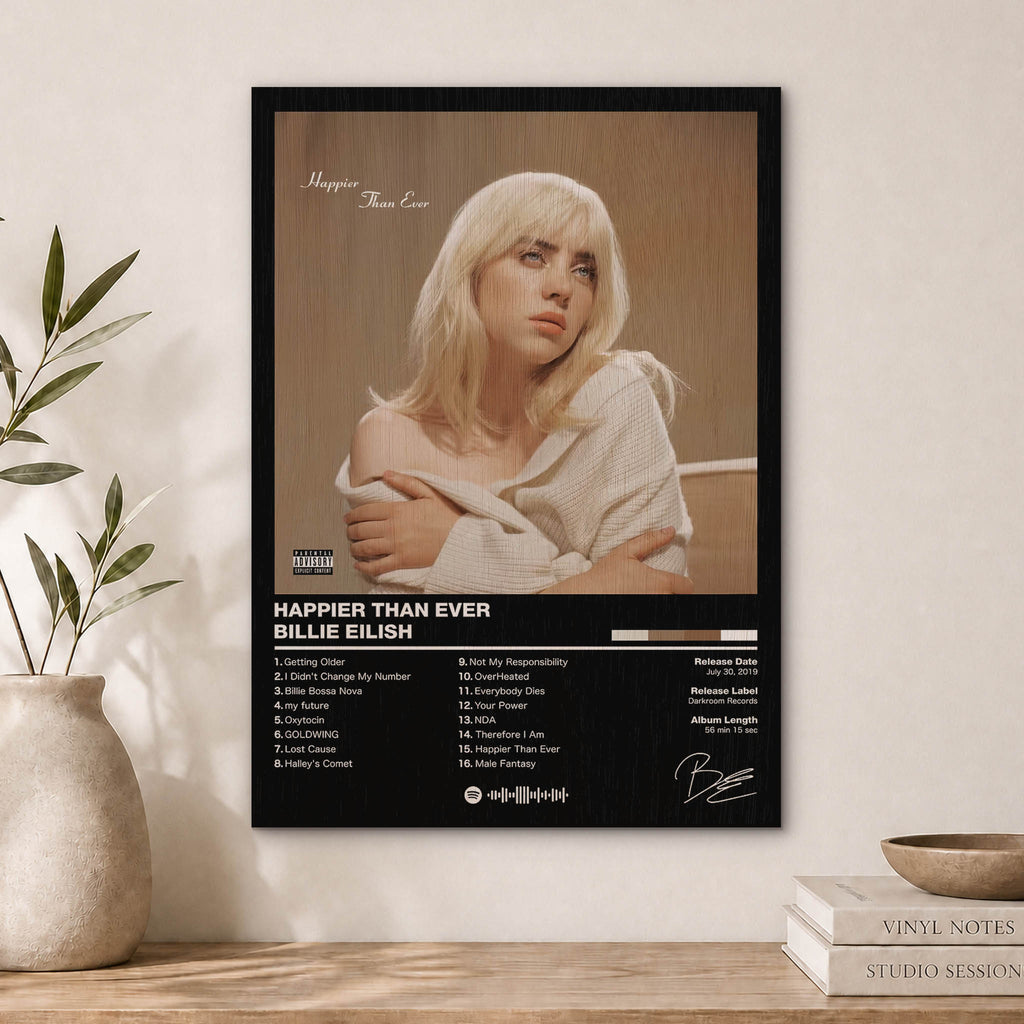 Billie Eilish Happier Than Ever Wood Print by OnWood Australia