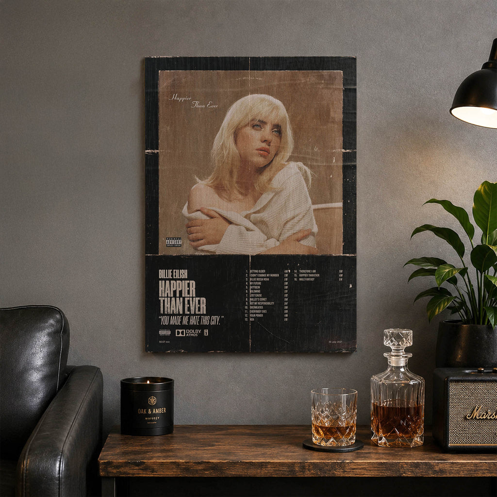 Billie Eilish Wood Print by OnWood Australia