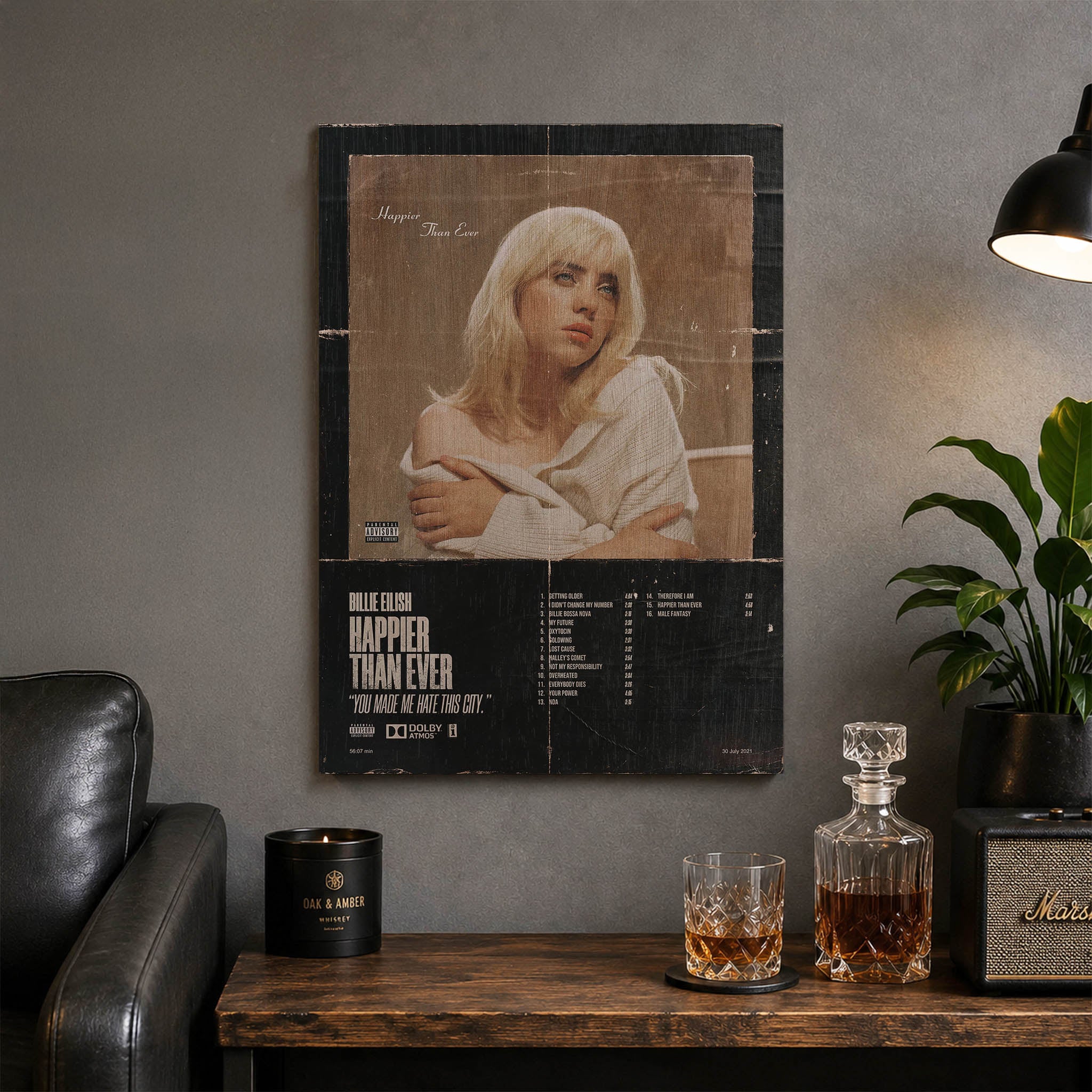 Billie Eilish Wood Print by OnWood Australia
