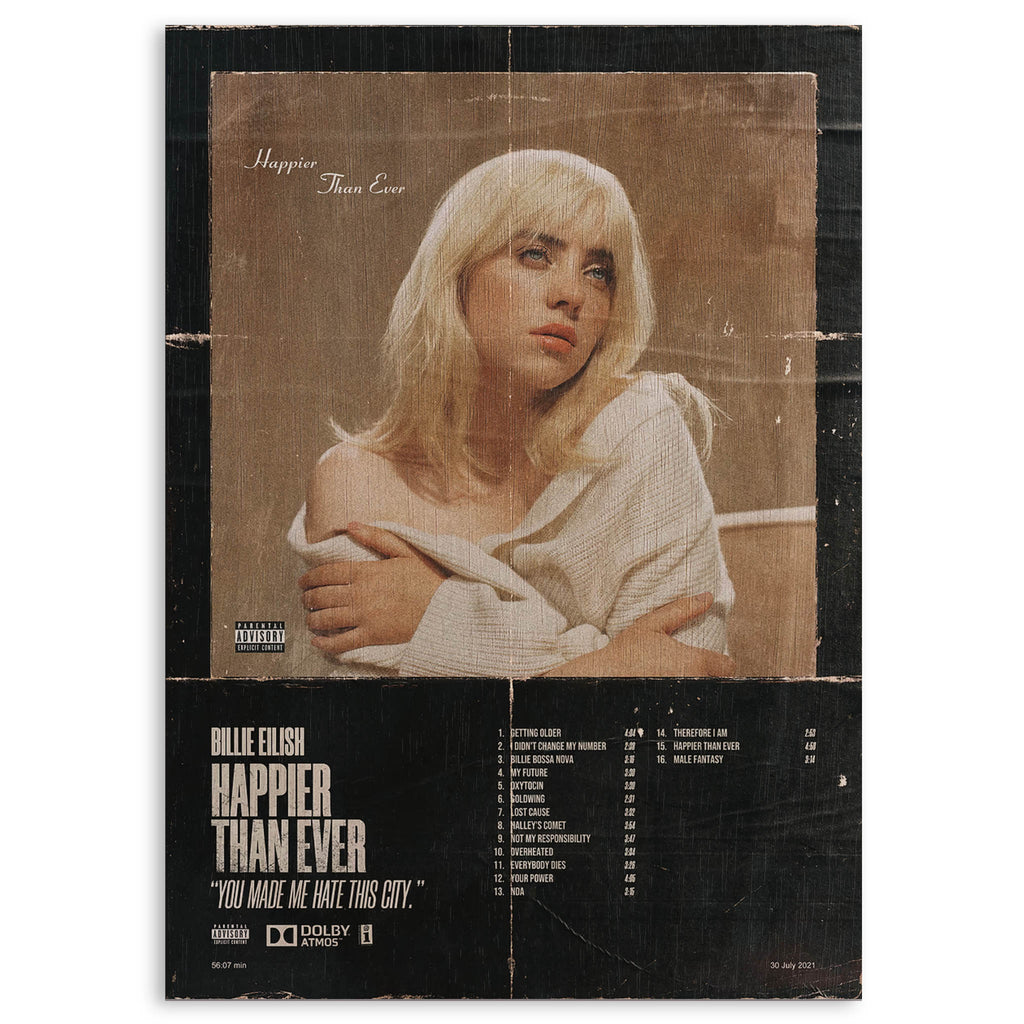 Billie Eilish Wood Print by OnWood Australia