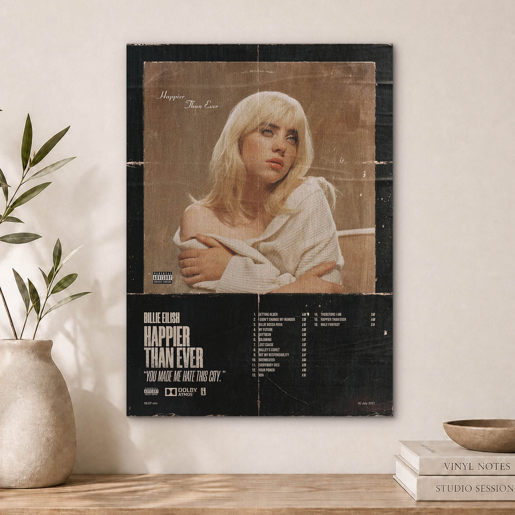 Billie Eilish Wood Print by OnWood Australia