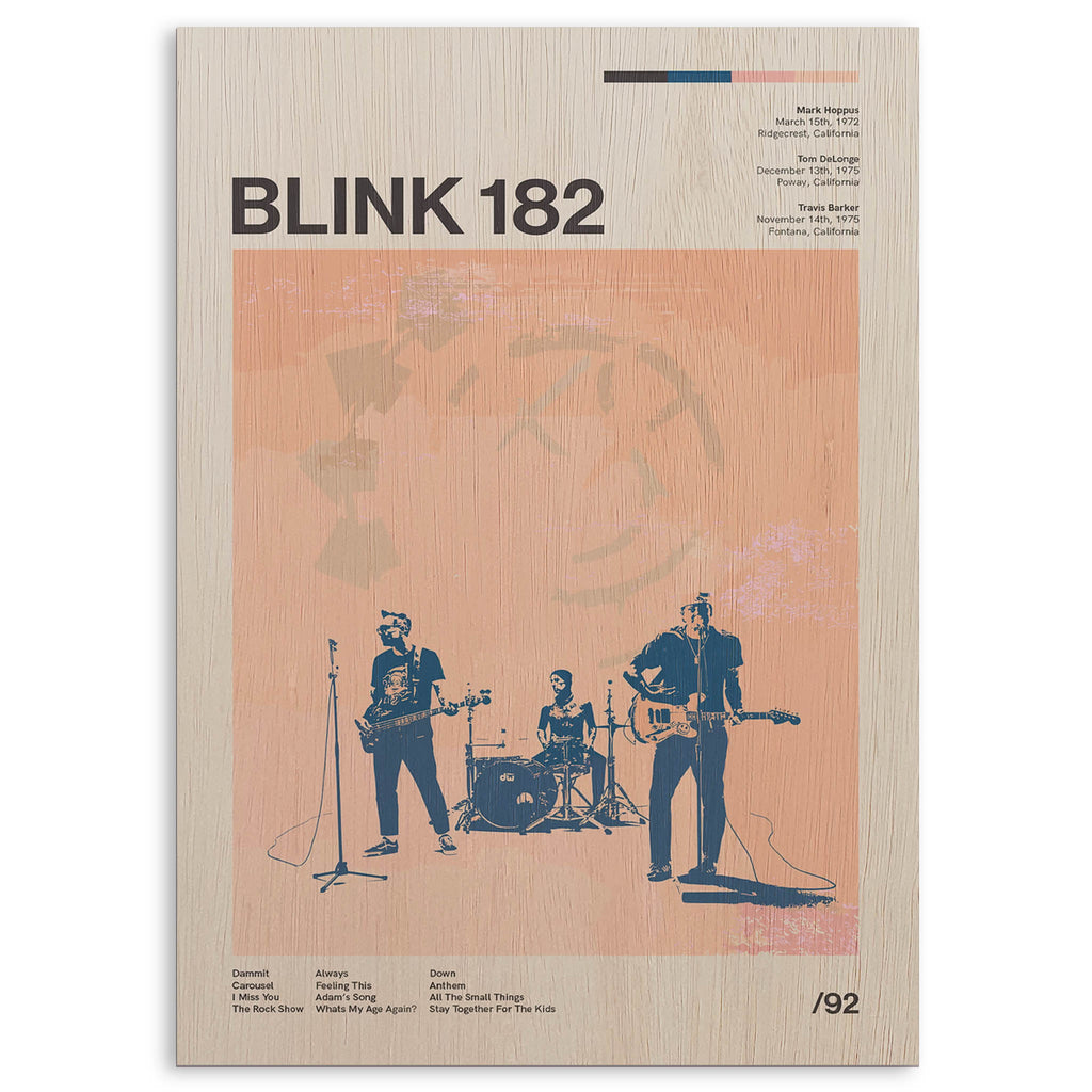 Blink 182 Wood Print by OnWood Australia