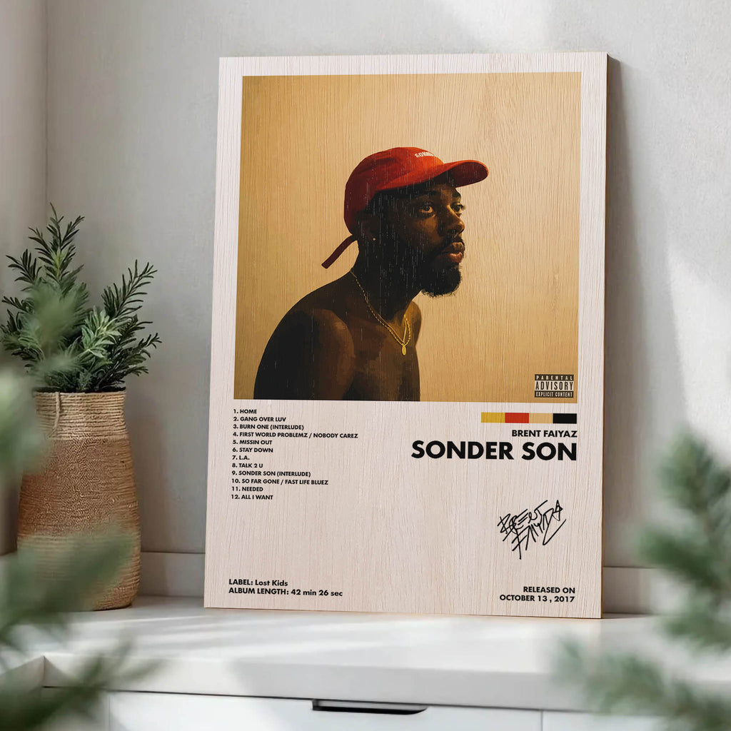 Brent Faiyaz Sonder Son Wood Print by OnWood Australia