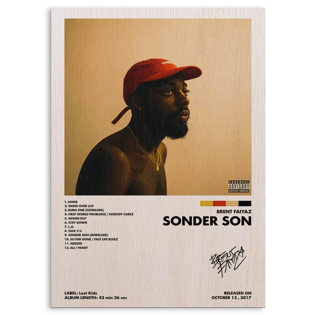 Brent Faiyaz Sonder Son Wood Print by OnWood Australia