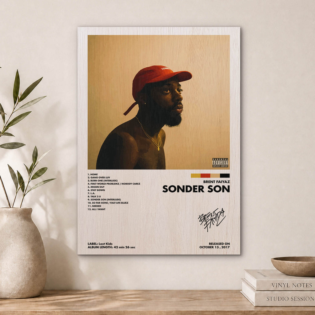 Brent Faiyaz Sonder Son Wood Print by OnWood Australia