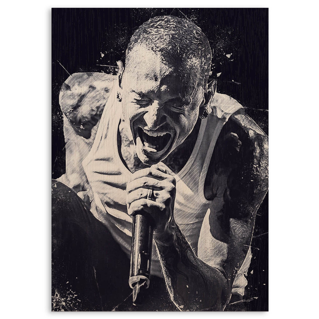 Chester Bennington Wood Print by OnWood Australia
