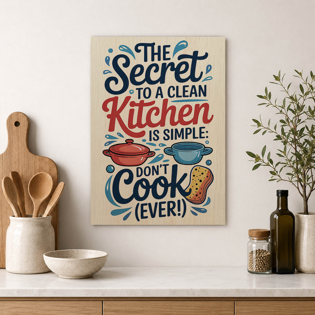 Clean Kitchen Secret Wood Print by OnWood Australia