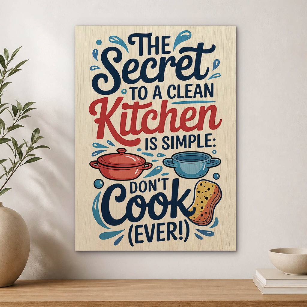 Clean Kitchen Secret Wood Print by OnWood Australia