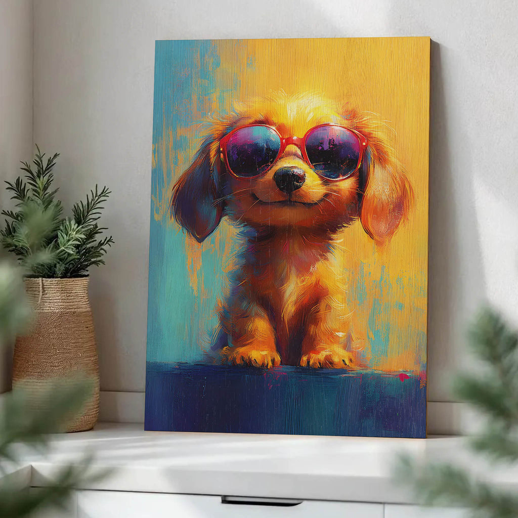 Cool Dog Wood Print by OnWood Australia