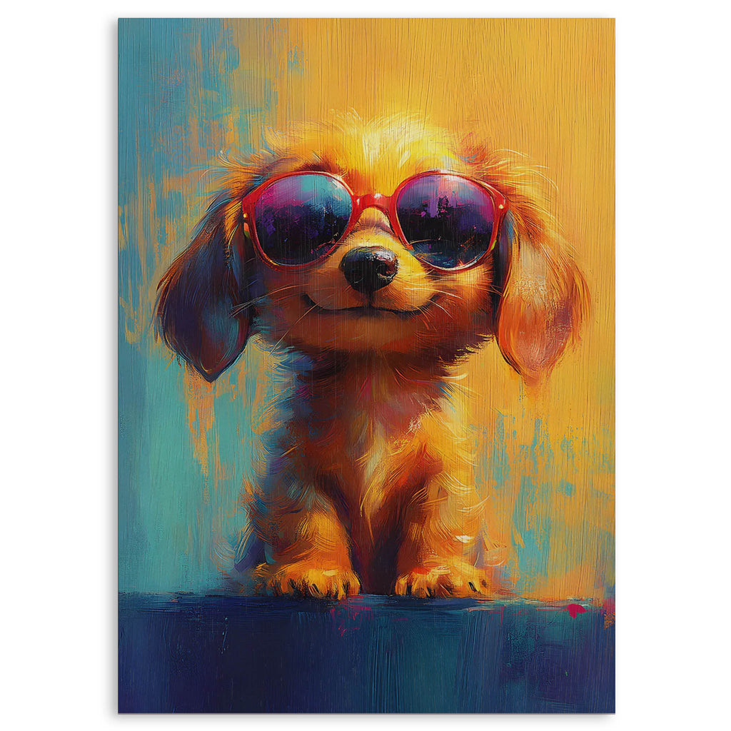 Cool Dog Wood Print by OnWood Australia
