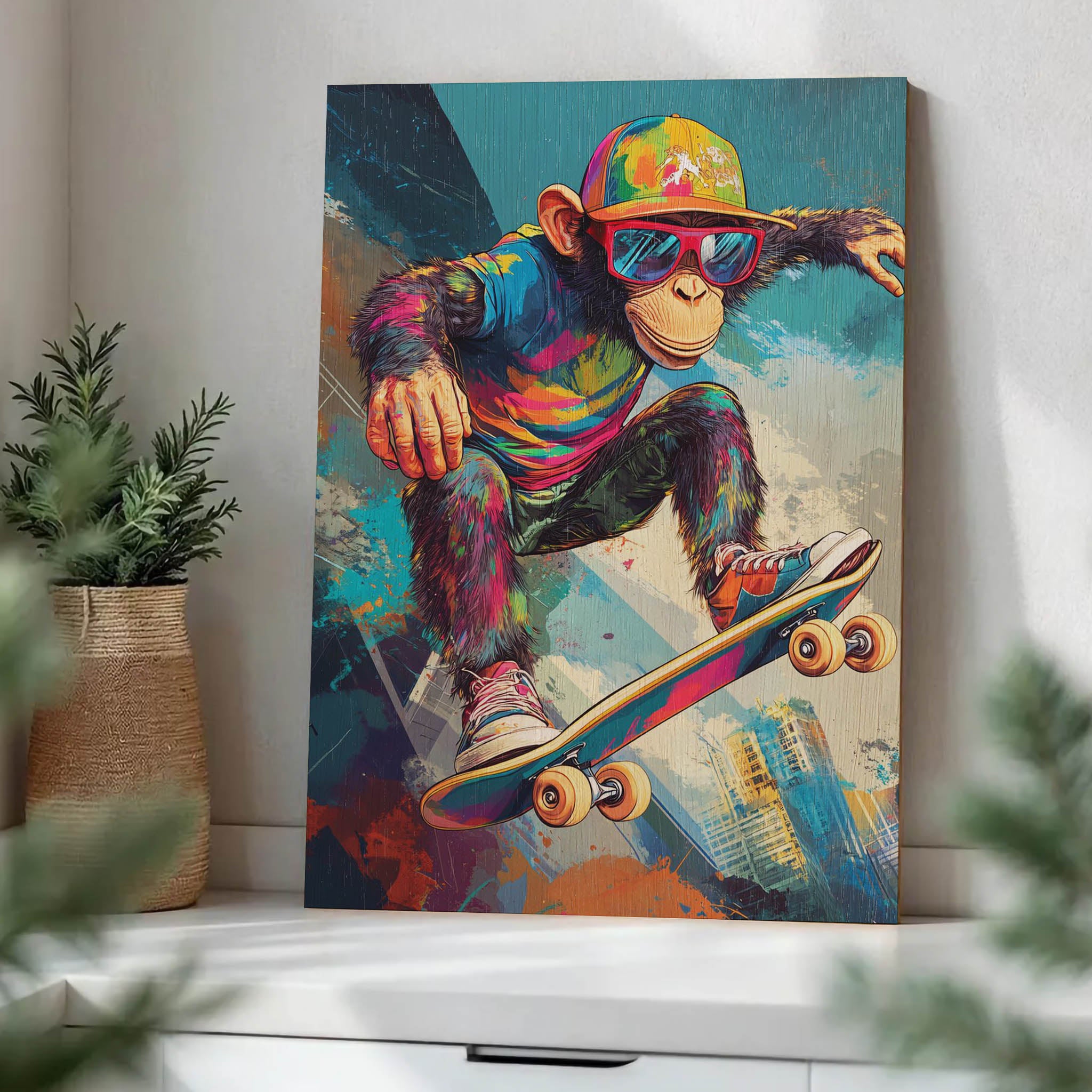 Cool Monkey Wood Print by OnWood Australia