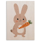 Cute Bunny with Carrot Wood Print by OnWood Australia