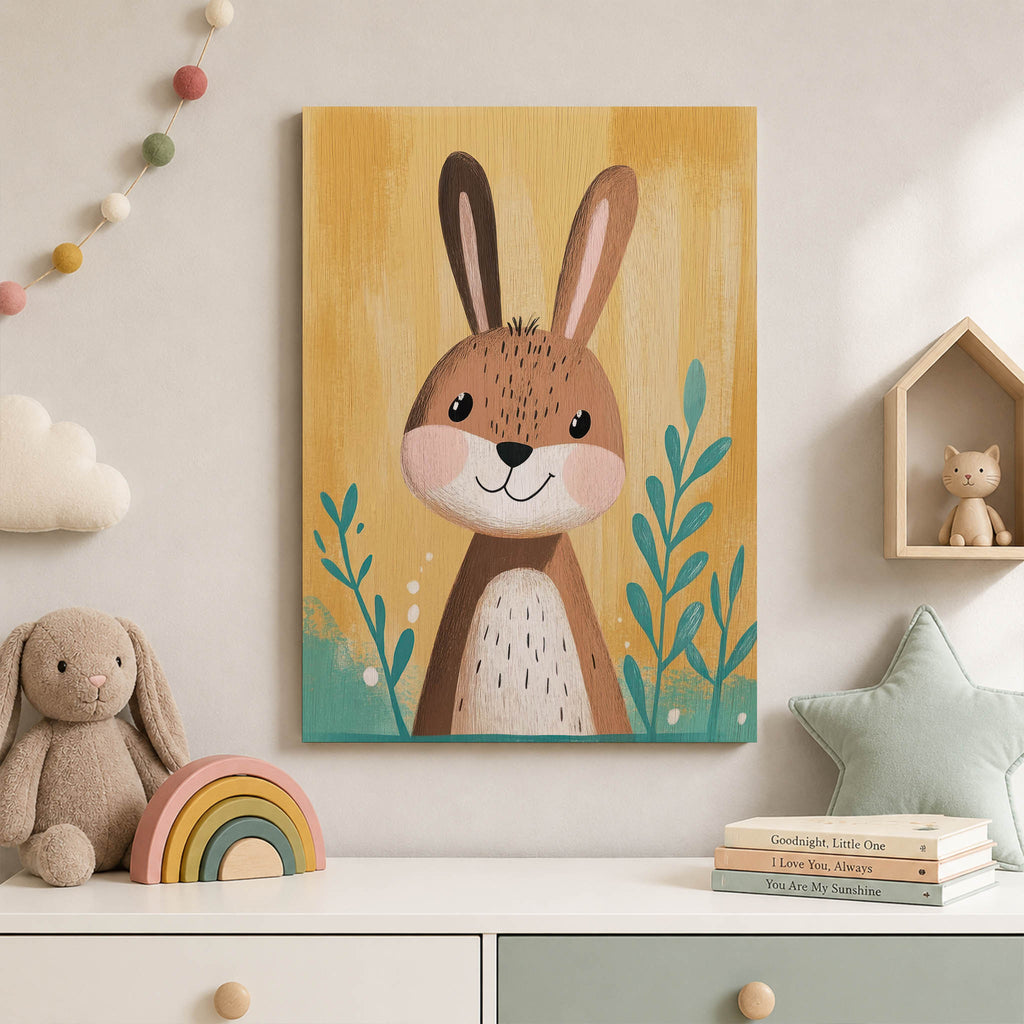 Cute Bunny Wood Print by OnWood Australia