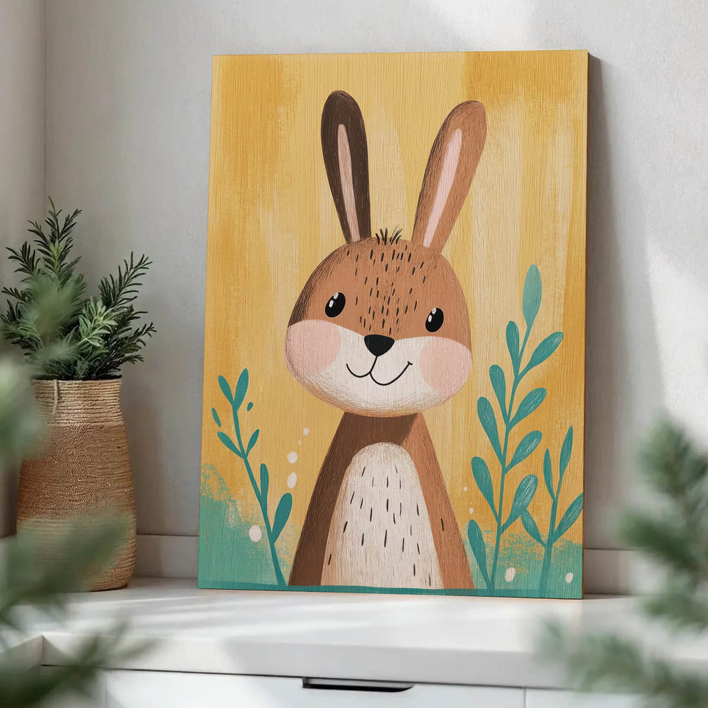 Cute Bunny Wood Print by OnWood Australia