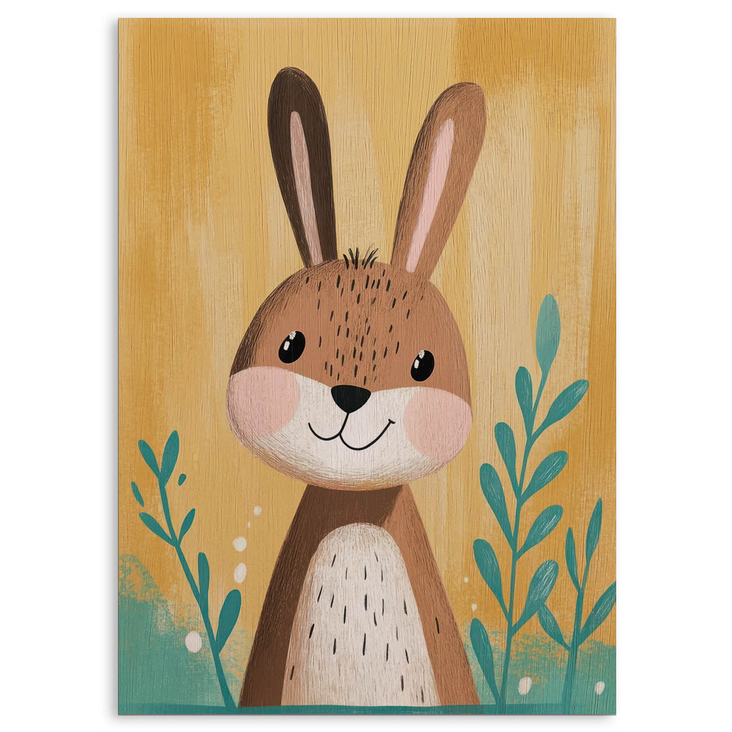 Cute Bunny Wood Print by OnWood Australia