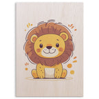 Cute Cartoon Lion Wood Print by OnWood Australia