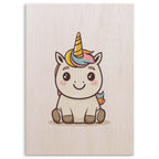 Cute Cartoon Unicorn Wood Print by OnWood Australia