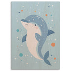 Cute Dolphin Wood Print by OnWood Australia