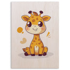 Cute Giraffe Wood Print by OnWood Australia