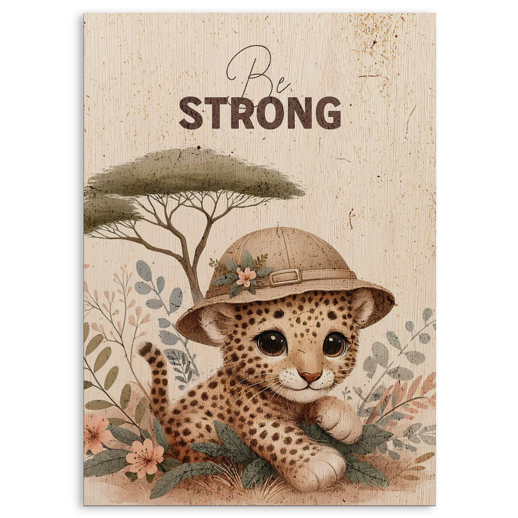 Cute Leopard Cub Wood Print by OnWood Australia